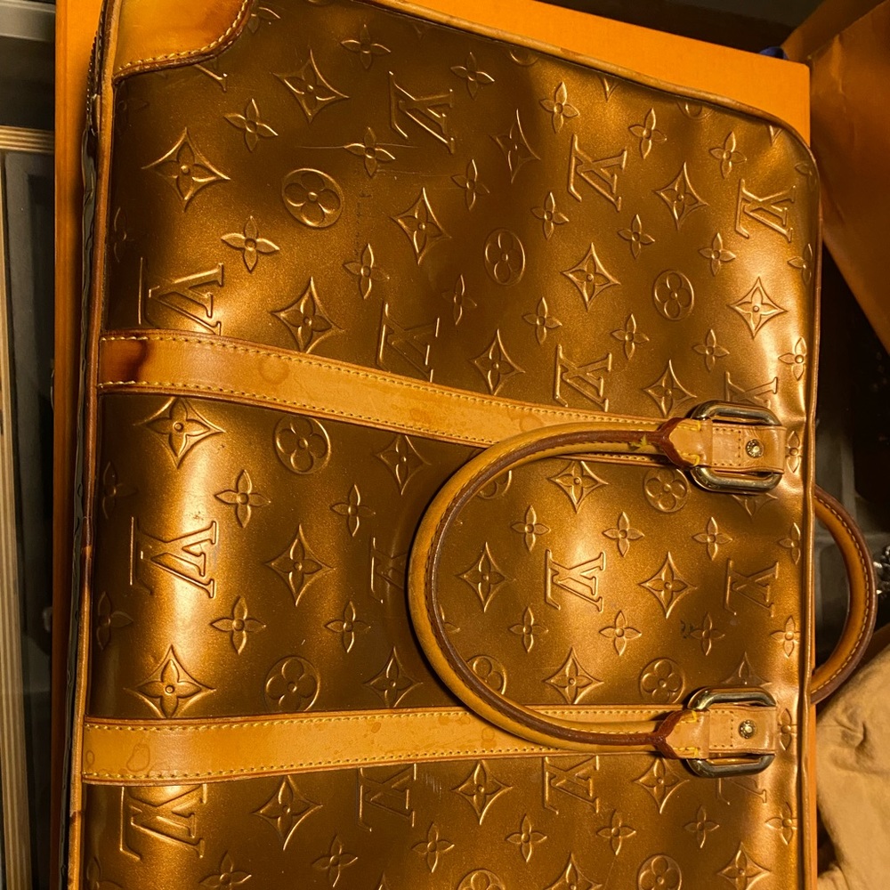 Louis Vuitton Bronze Monogram Vernis Copper Van Dam Attache Briefcase 198lvs29 - Picture 4 of 6